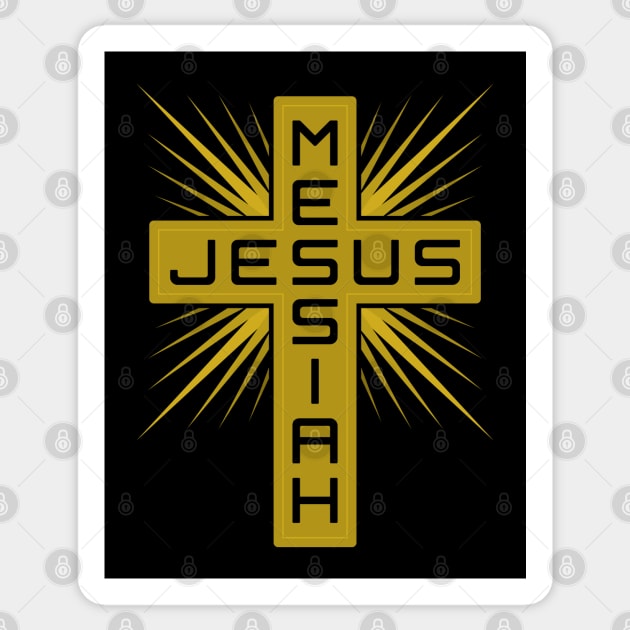 Jesus Messiah Cross Sticker by Studio DAVE